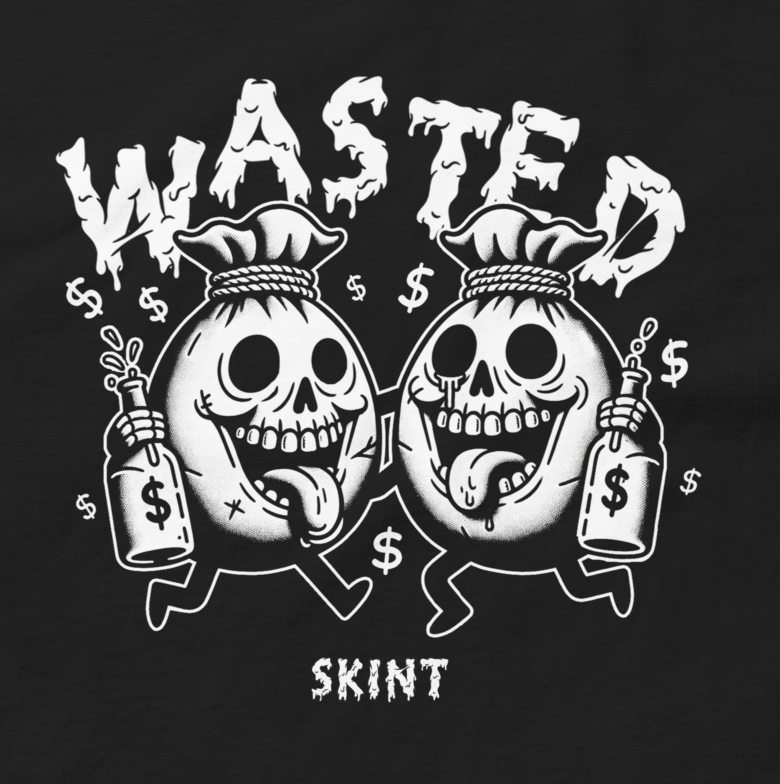 WASTED TEE BLACK