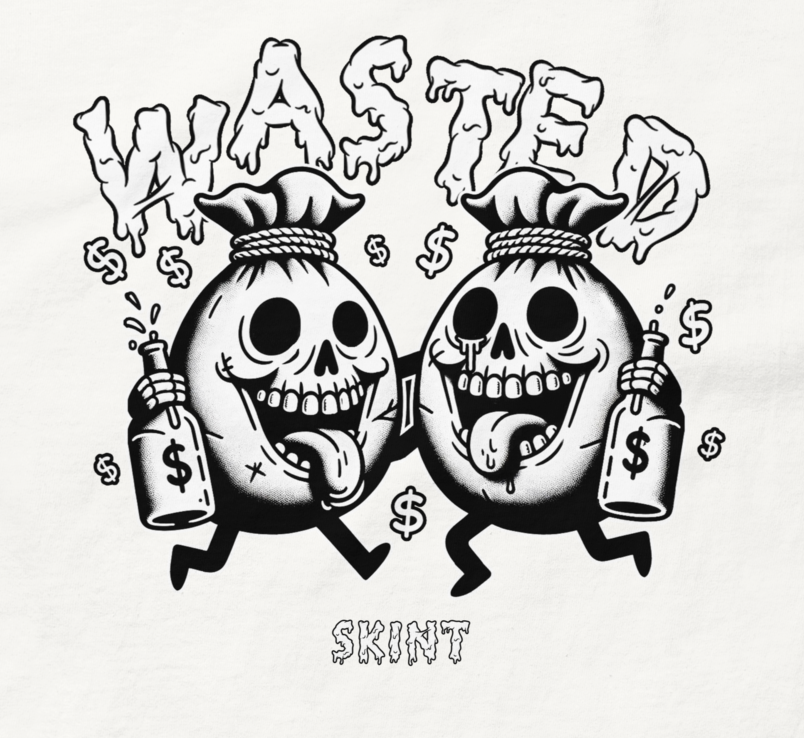 WASTED TEE WHITE